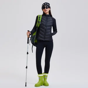 Wholesale Lightweight Duck Feather Down Coat Windproof Warm Blank Custom Logo Zip Jacket Plain Slim Puffer Jacket