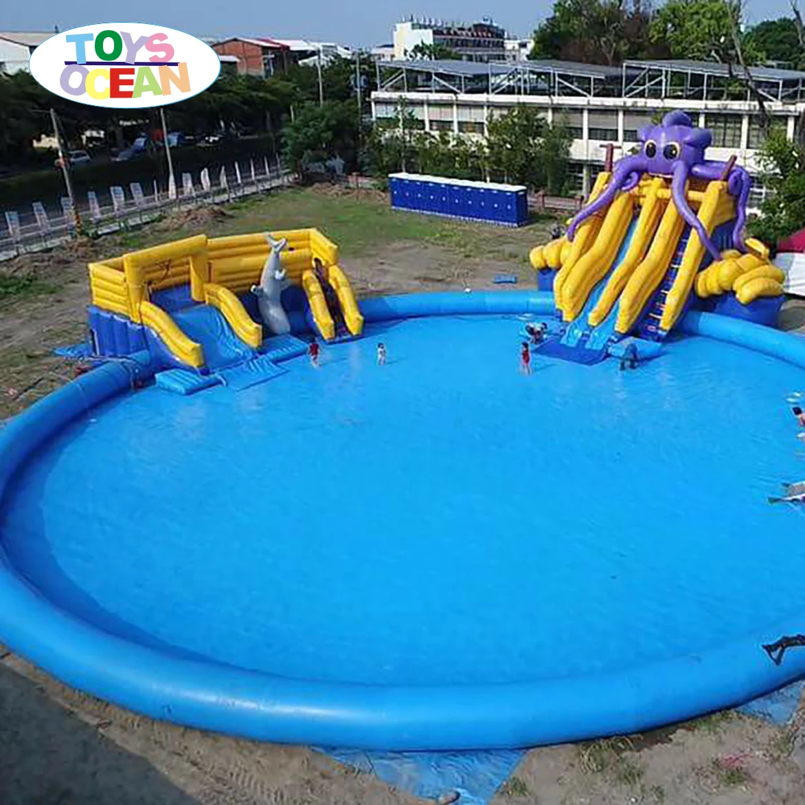 2023 New Large Outdoor Inflatable Ground Swimming Pool Water Slide