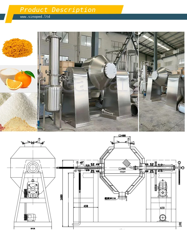 Industrial Vacuum Mixer Dryer Double Cone Double Arm Z Blander Mixer 1 ...