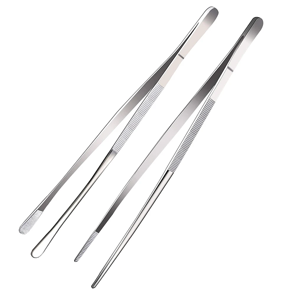 12 Inch Kitchen Tweezers, Round Tip Tweezer Tongs For Cooking