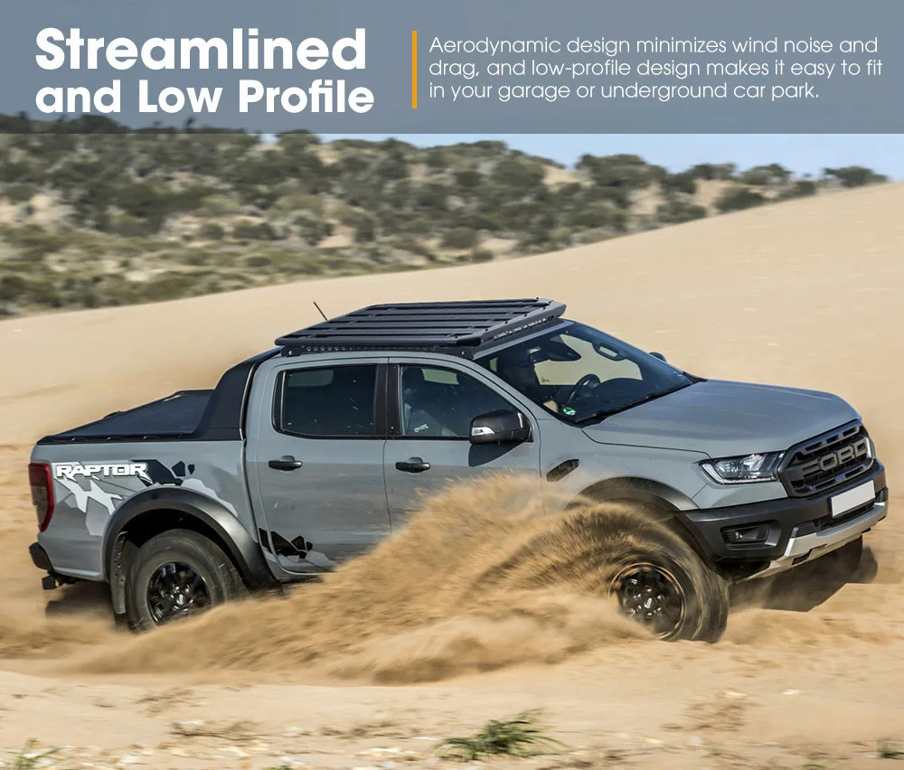 San Hima Universal Offroad Aluminum Roof Rack Platform In Built 28inch Led Light Bar For Ford