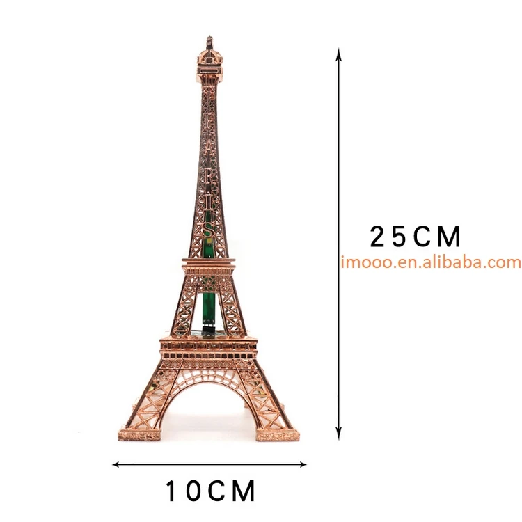 Factory Price Eiffel Tower Led Lighted Decorative Figurine Creative Home Metal Model Craft Gift Street Stall Best Seller