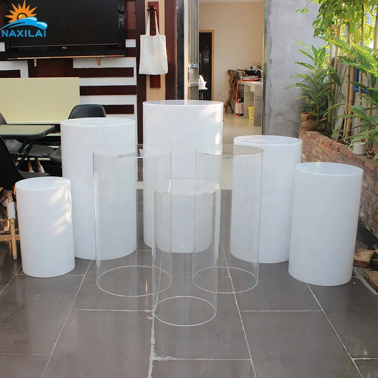 NAXILAI Pillar Pedestal White Display Plinths Wedding Acrylic Plinth Cylinder Plinth The High Quality Goods Display Racks