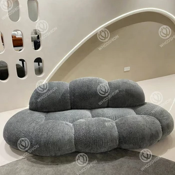 High-quality designer French elegant cloud shape sofa minimalist style fabric sofa set 34 seaters for modern house living room