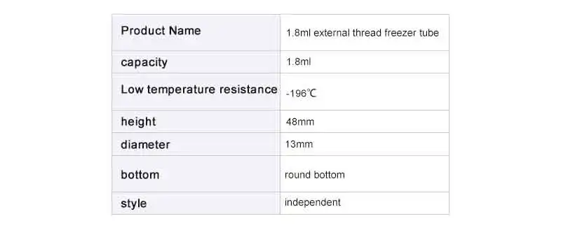 Freezing Tubes round bottom