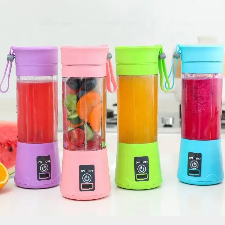 380ML Portable Blender USB Rechargeable Fruit Juicer Cup Mixer Jet Squ 