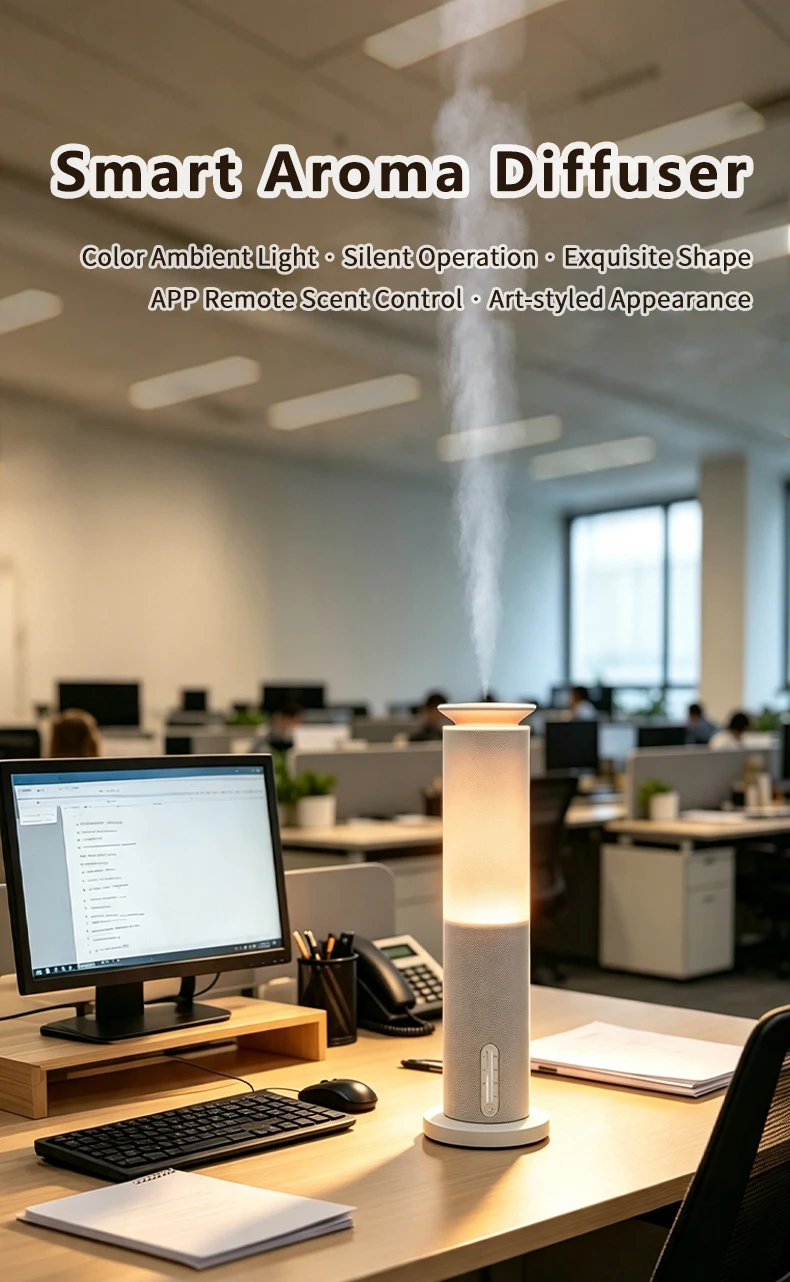 Desktop Silent Metal Aroma Diffuser Air Freshener 100ml Capacity Waterless Operation 30dB Low Noise for Household Use Hf73f9b1e25e04388b36e02287734270cg