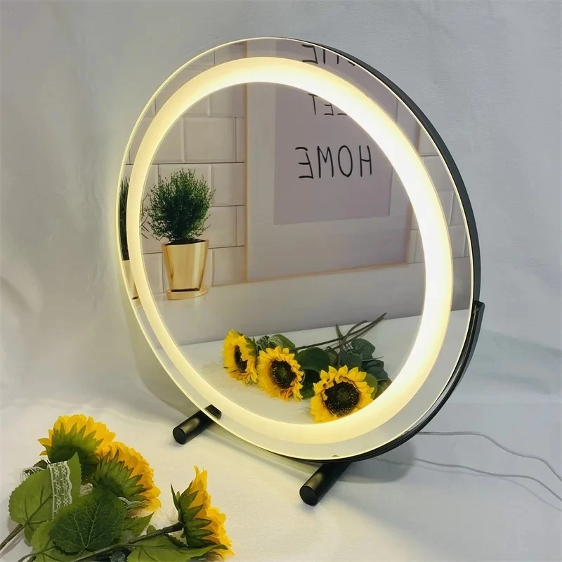 product anti fog smart touch switch bathroom round mirror modern wall led makeup mirror factory price-2