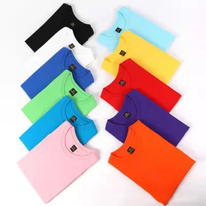 Wholesale Custom Logo Summer Short Sleeve T Shirt Kids Boys 180gsm Cotton Plain Blank T-Shirt