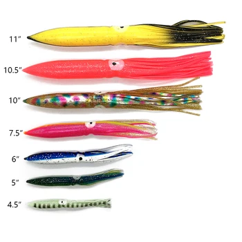 Cheery 9 Inch Artificial Soft Bait Trolling Lure Fishing Tackle for Tuna & Marlin PVC Octopus & Squid for River Use – Soft Lure – view 3
