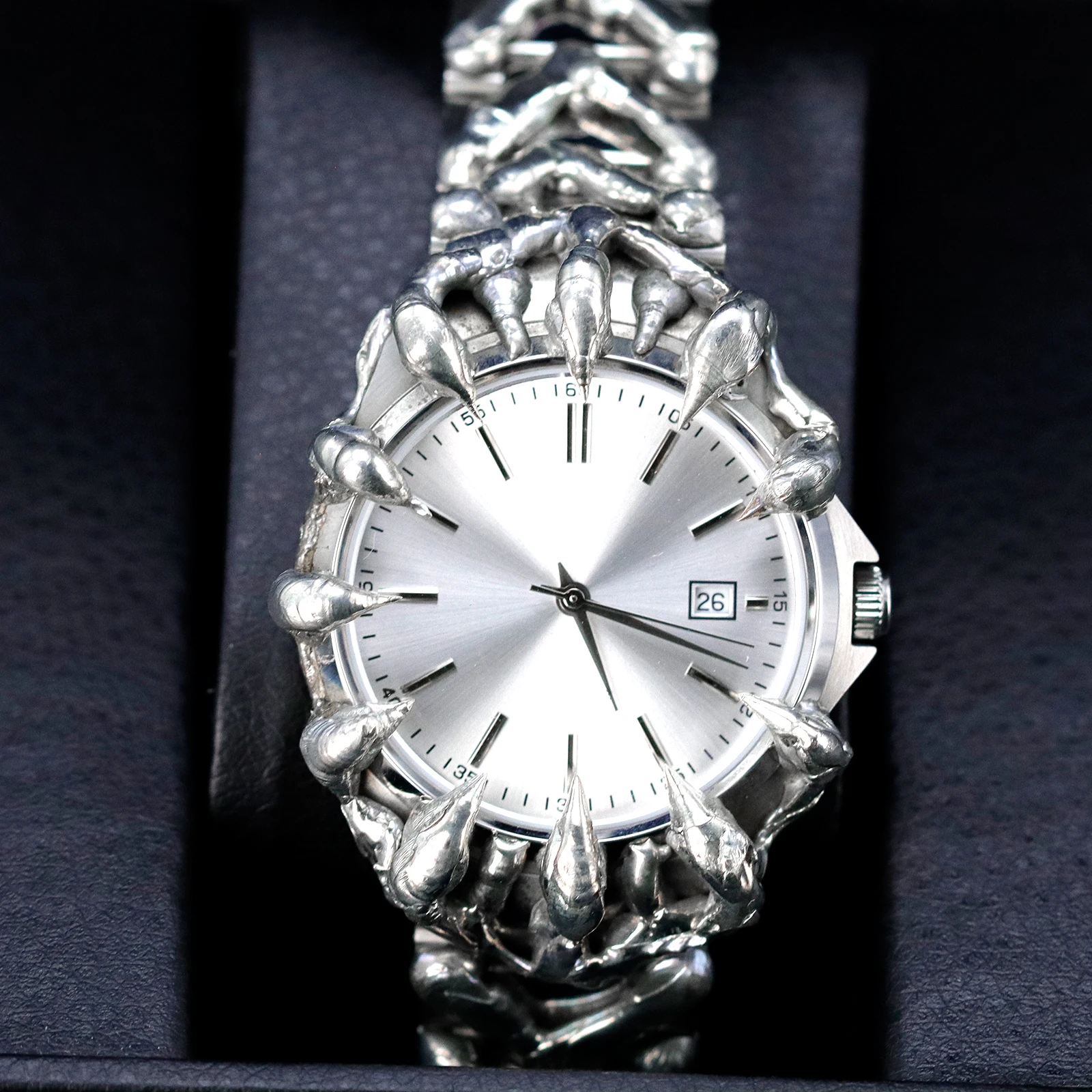 Sapphire Crystal Gothic Spike Watch Red Dial Water Resistant Edgy