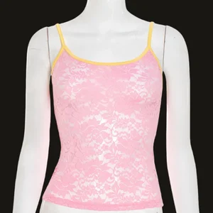 Viviblook D25TP290 Ladies Outfits Sexy Crop Top for Women New Lace Color Blocking Hollow Tank Top for Ladies