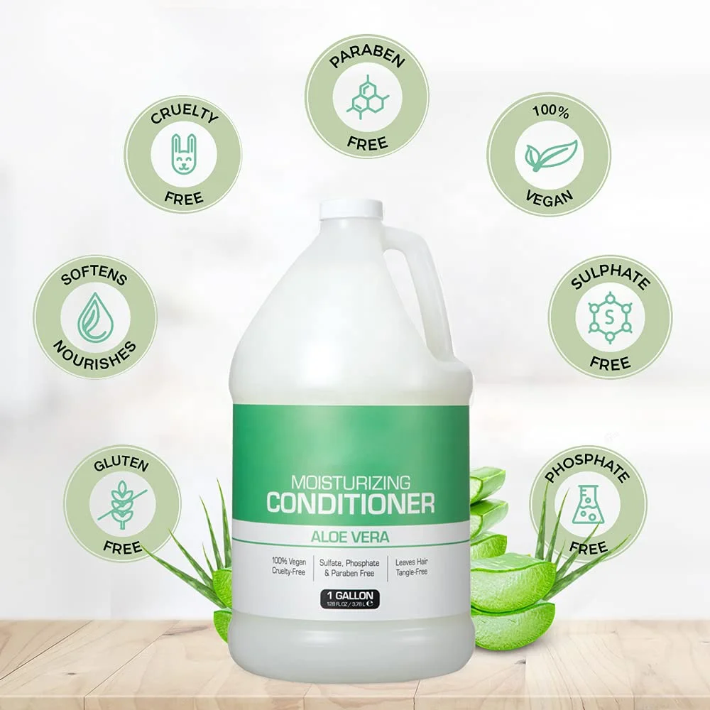 OEM Custom Gallon Shampoo and Conditioner Set for Dry Hair, 100% Vegan Natural Plant Ingredients Aloe Vera Scent
