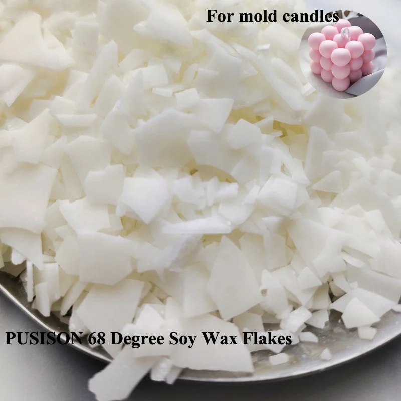 PUSISON Wholesale Pillar and Mold Candles Soy Wax Bulk Hard 68 Degree  Shaped Scented Candle Soy Wax Flakes for Candle Making