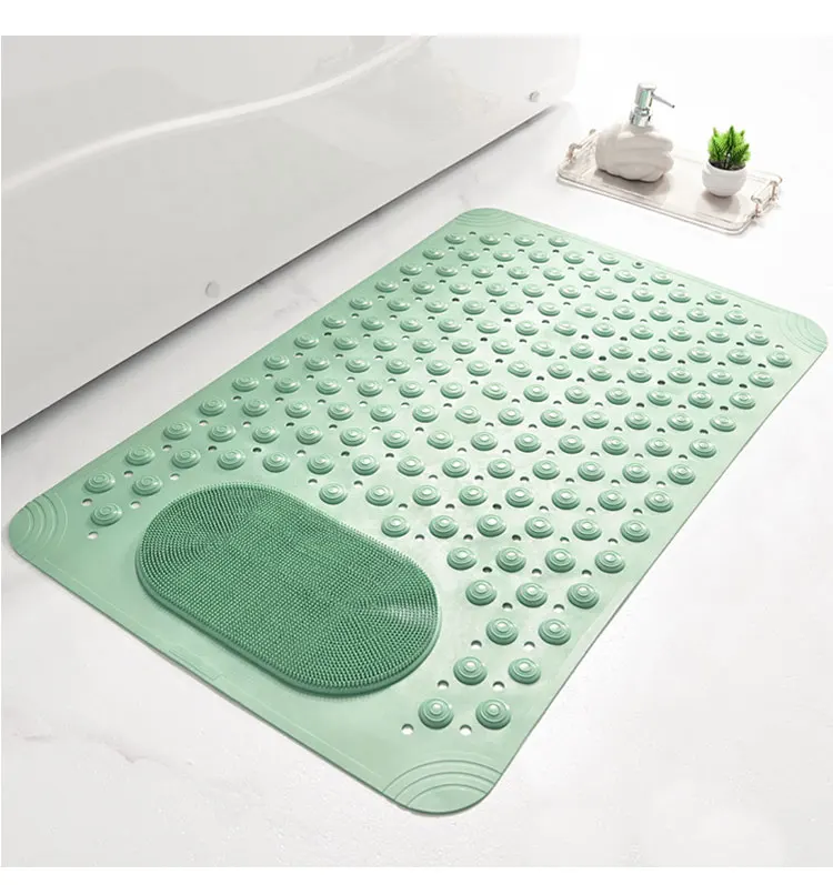 New Design Non Slip Bath Tub Mats Massage Bathroom Mat with Suction Cup and Drain Hole Machine Quick Drying Shower Floor Mat manufacture