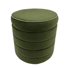 Hot Selling Home Furniture Modern Luxury Velvet Round Pouf Ottoman for Living Leisure