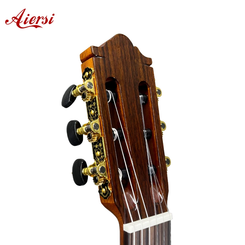 Handmade Classical Guitar with Solid  Swiss Spruce Top Laminated Santos Back India Rosewood Fingerboard and Bridge