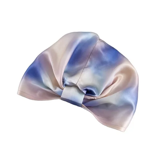 2024 New Design Tie Dye 100% Satin Bonnet Silk Custom Silk Bonnet