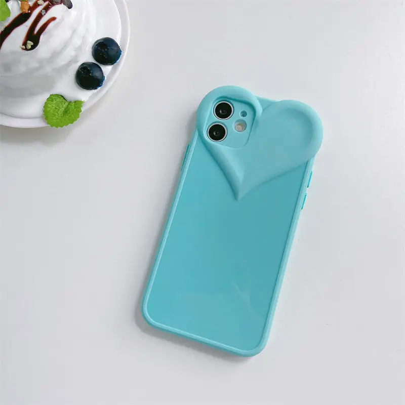 Love Heart Phone Case cute and pink tpu phone case for iphone 11 12 Suitable for couples case