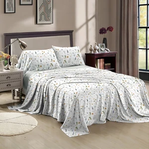 HONEYMOO Soft Microfiber Check Pattern Pigment Printing Sheet Sets Sheet Sets Bedsheet Bedding 100% Polyester Bedsheet Set