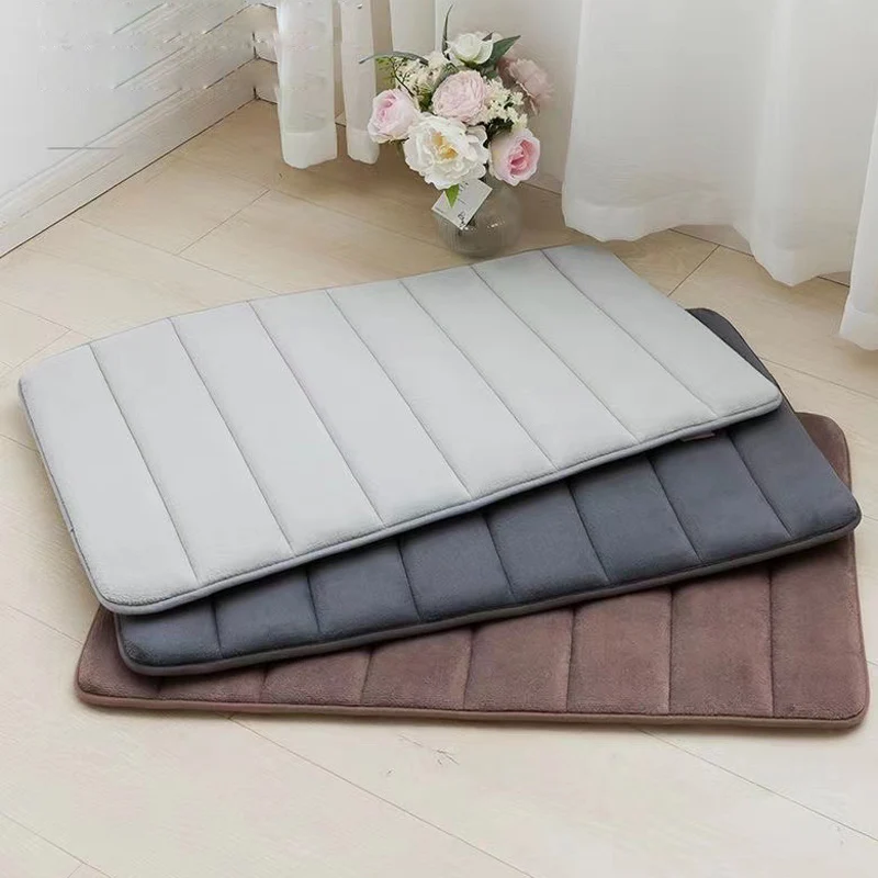 Thickened Memory Sponge Carpets Memory Foam Bath Mat Super Absorbent Anti-slip Mat Quick Dry Soft Mat for Shower