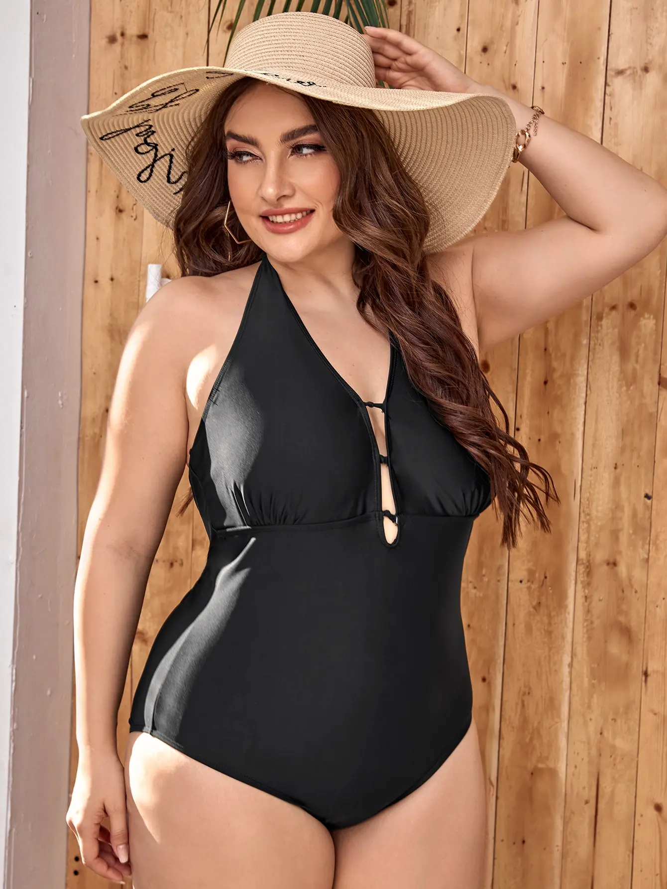 2022 new sexy plus fat plus size fat woman beach swimsuit women's one-piece triangular swimsuit