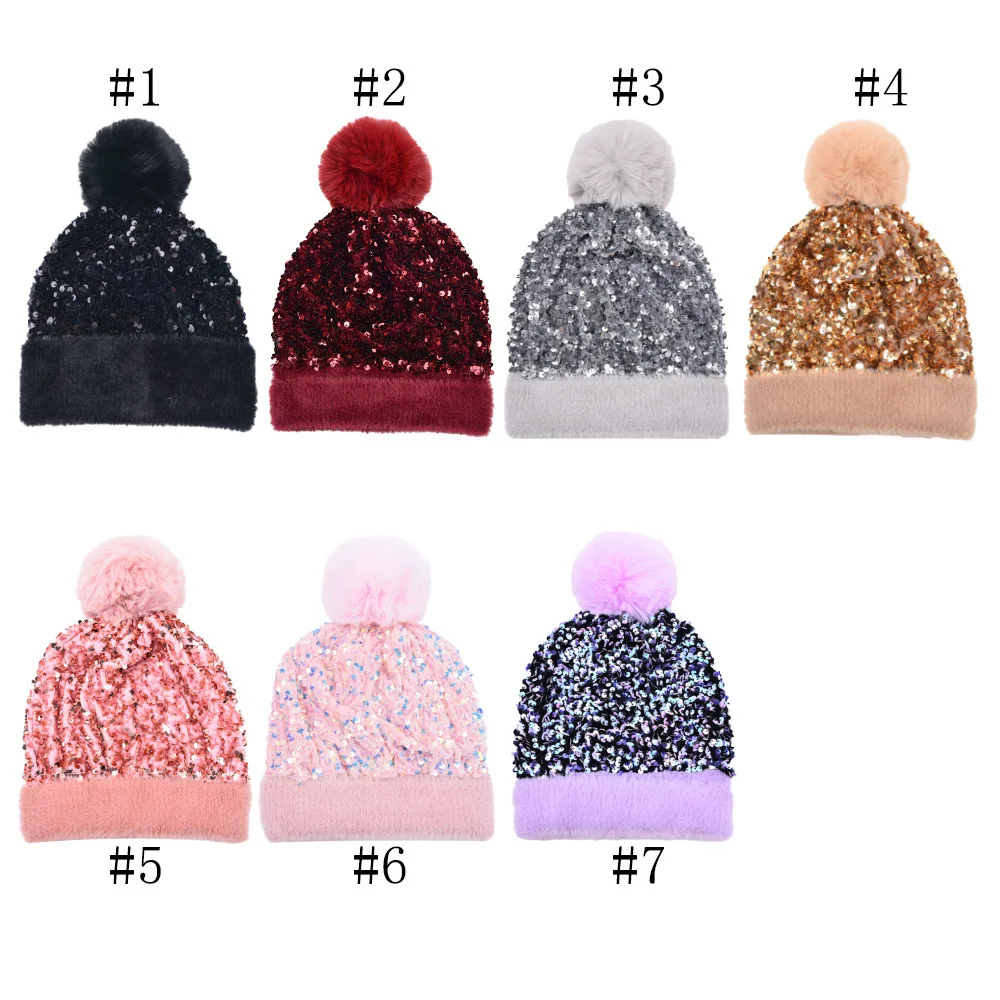 womens sequin winter hats