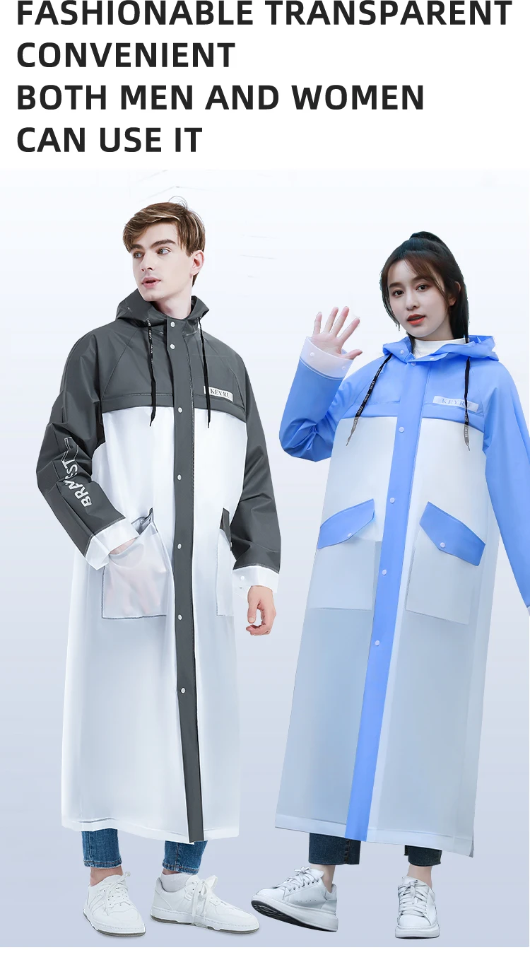 Custom Fashionable EVA Waterproof Raincoat for Men and Women Motorcycle Tours rain coat for Adults and Ladies manufacture