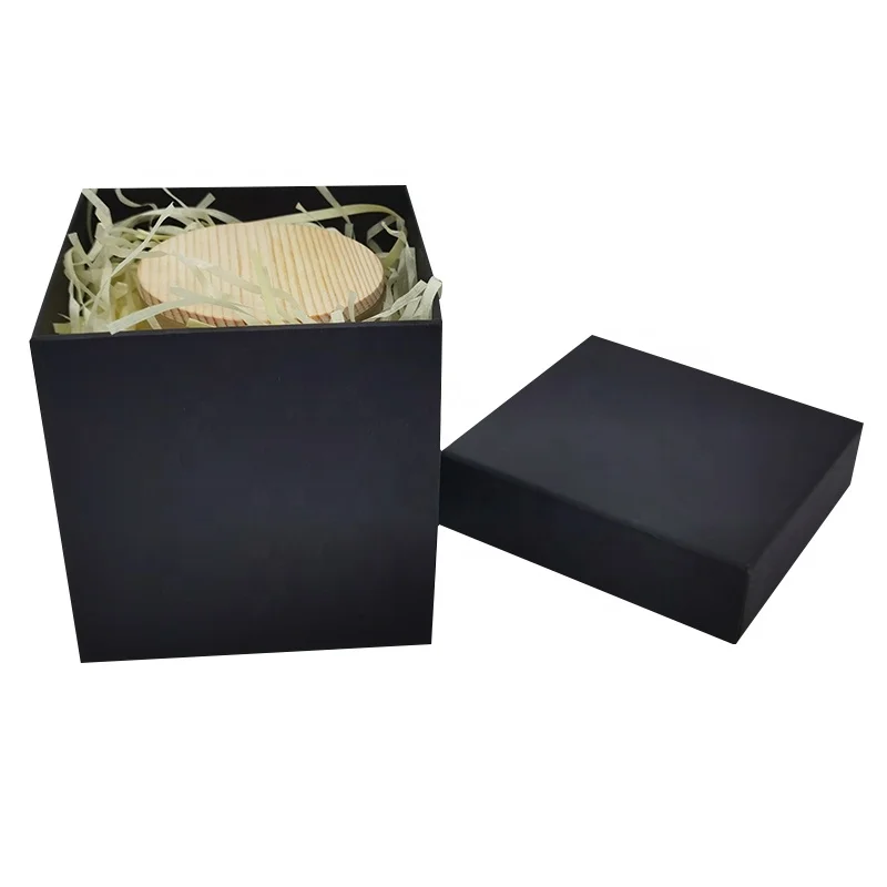 Luxury Candle Box Package Matte Black Square Gift Box With Lid Buy