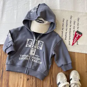 Custom Japanese-style Spring and Autumn Niche Vintage Children's American Hoodie with Hood Cardigan Clothes for Kids