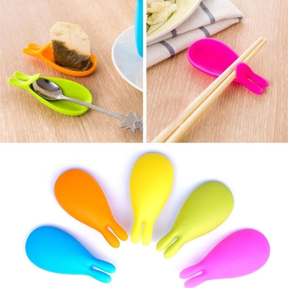 TB03 Многофункциональный Забавный силиконовый Подставка для ложки/силиконовый подставка для чая в форме кролика/милый мини силиконовый держатель для чайных пакетиков