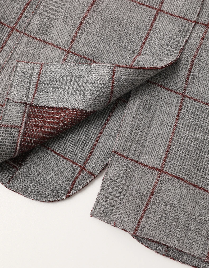 100% pure cashmere yarn dyed check design casual fit men's suit