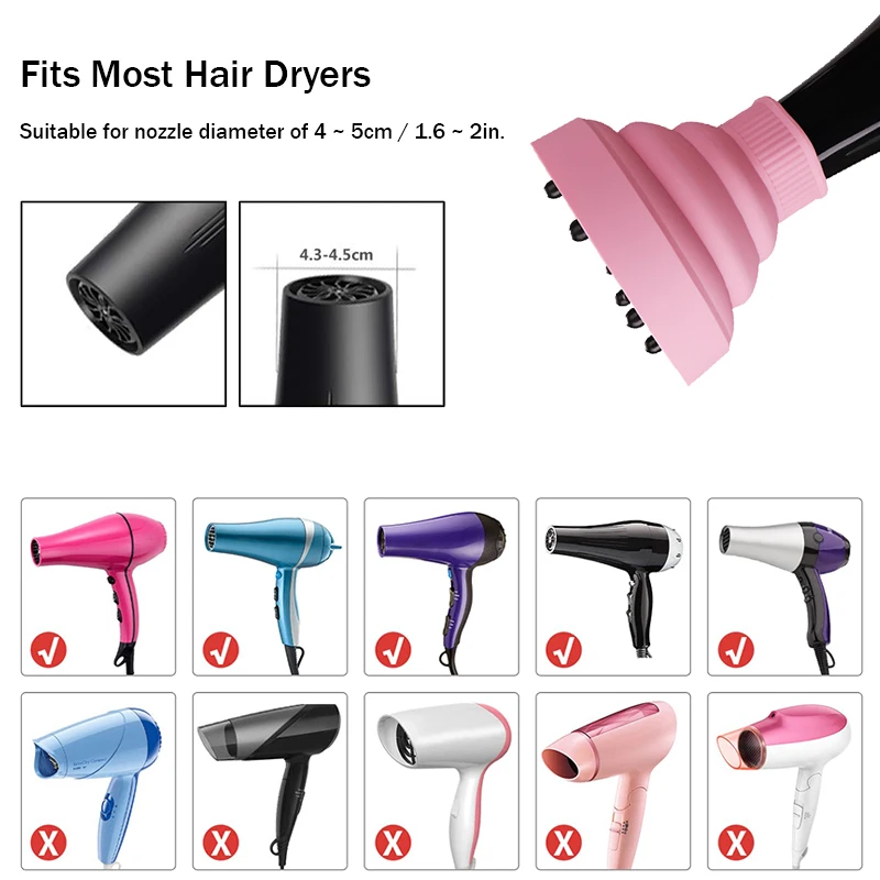 Силиконовый рассеиватель для волос, складной Универсальный Рассеиватель для вьющихся волос