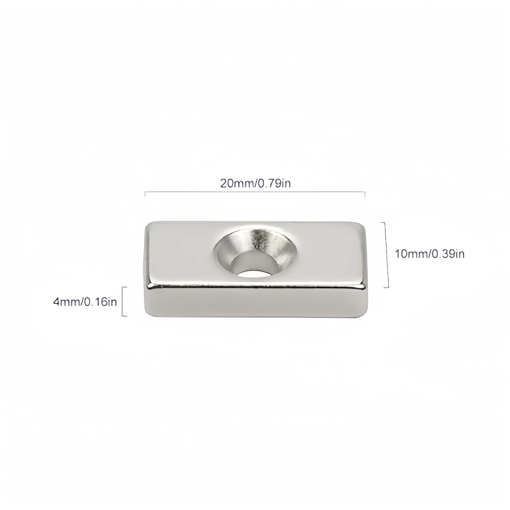 Strong Magnetic Square with Countersunk Hole Neodymium Magnet Rectangular Sheet Door Magnets for Furniture Cabinet Doors