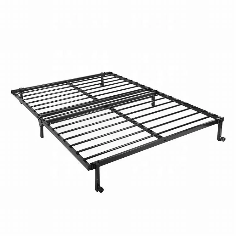 folding steel bed frame with modern design black for bedroom