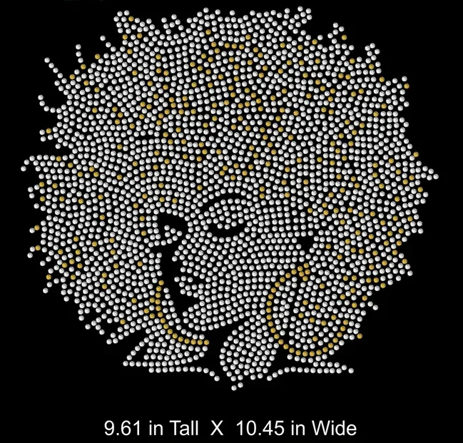 Afro Culture Bling T-Shirt designer iron on transfer hotfix diamond patches rhinestone transfer motif