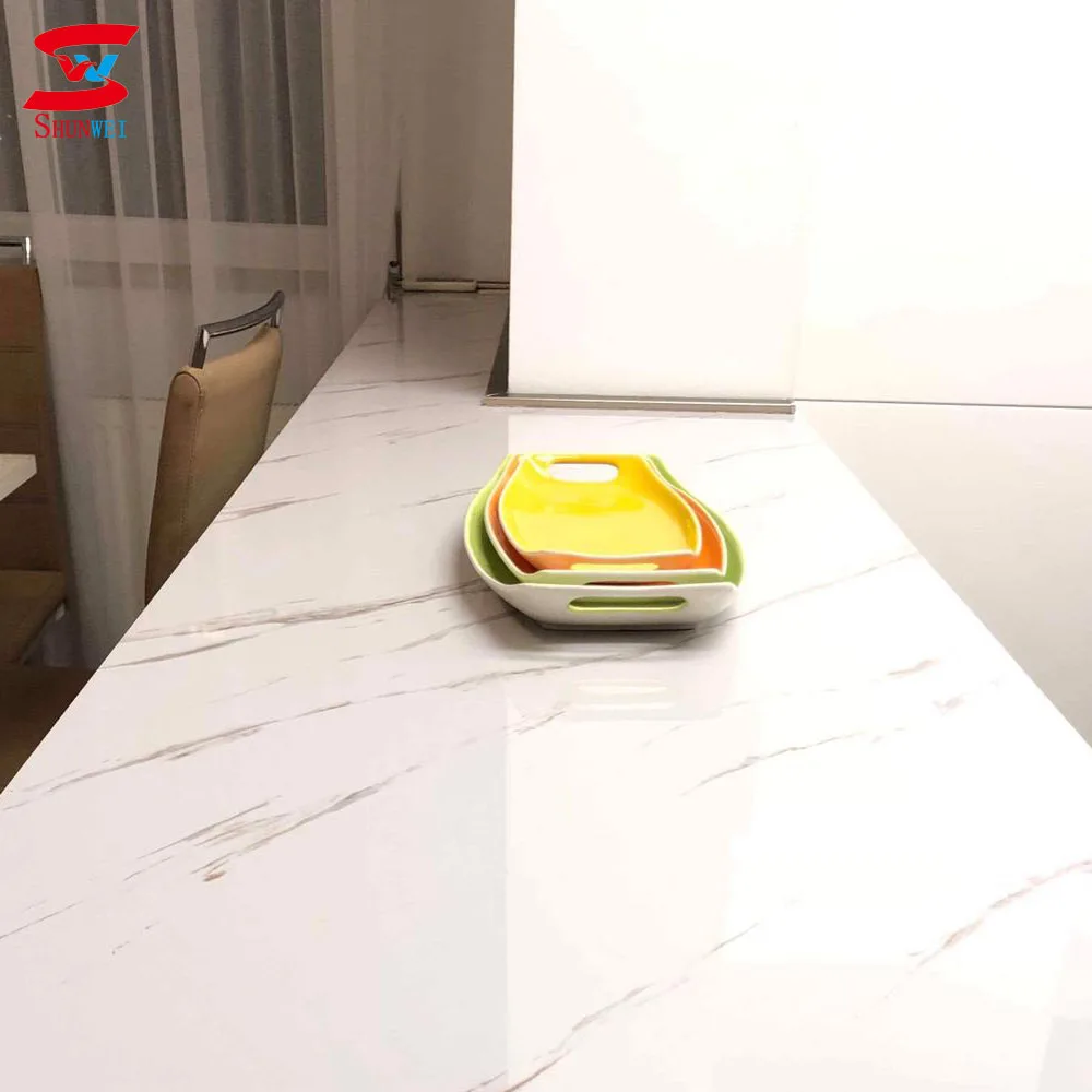 Eco-Friendly PVC Artificial Marble Sheet for Kitchen Backsplashes Heat and Stain Resistant with Custom Cutting Service