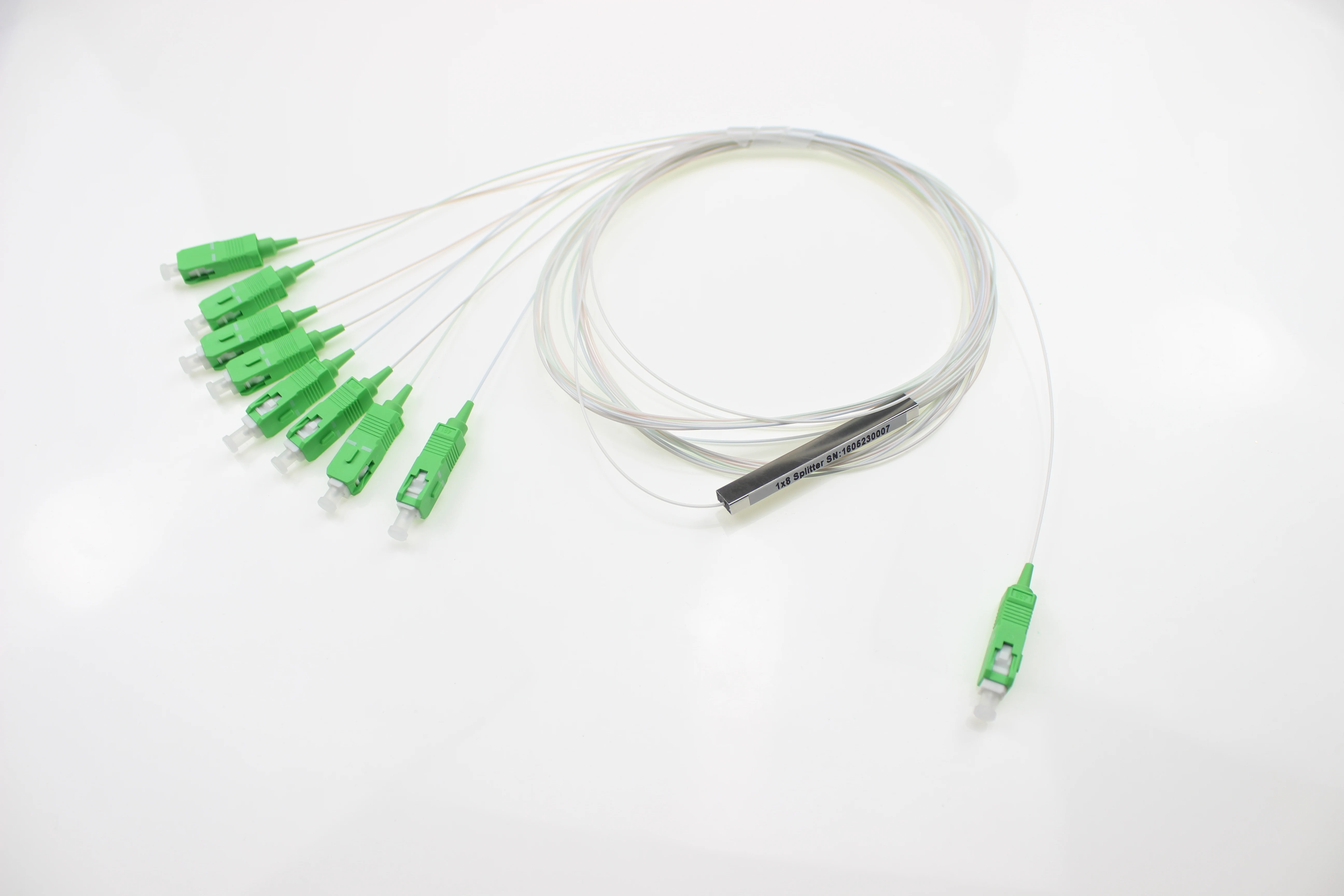 Fiber optic plc Splitter Mini With Sc apc-connector 1X2 1X4 1x8 1X16 1X32 Steel-tube Fiber Optical Plc Splitter