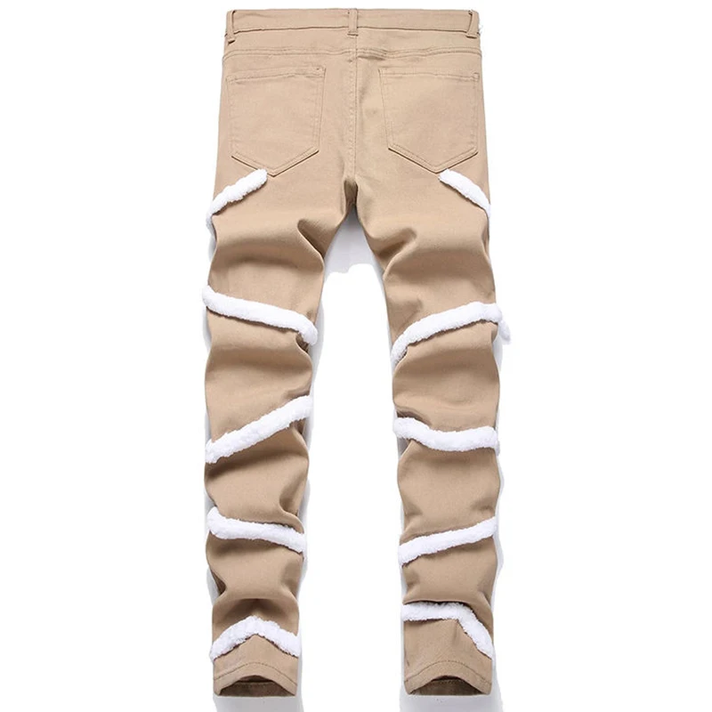 Custom Bootcut Jeans Fuzzy Rope Hip Hop Stacked Denim Jeans Custom Bootcut Jeans Fuzzy Rope Hip Hop Stacked Denim Jeans