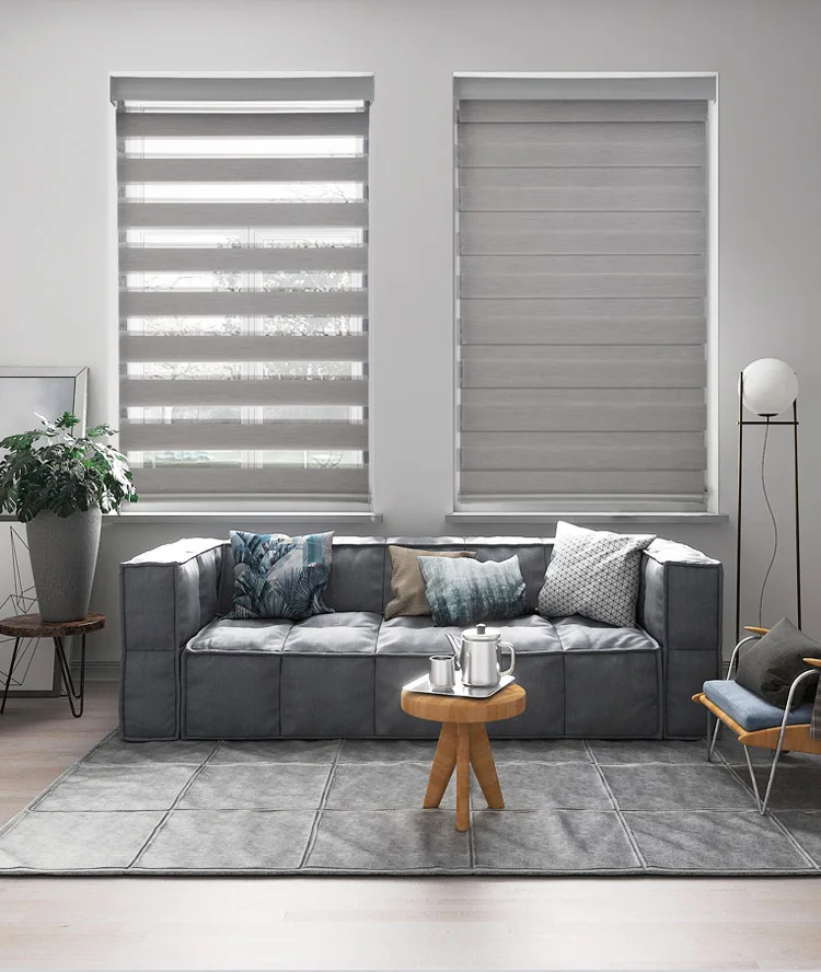 smart home voice app control automatic Electric roller blind motorized shutter Double layer blackout Motorized zebra blinds