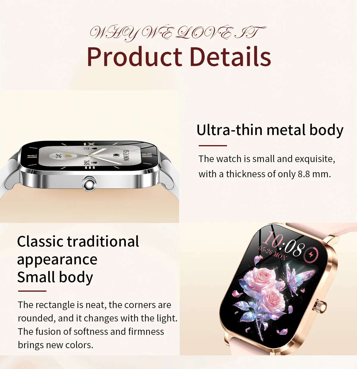 2026 Women Ultra-thin Smartwatch MK90 1.75Inch Screen BT Call Waterproof Heart Rate Sports Relojes Smart Watch for Ladies