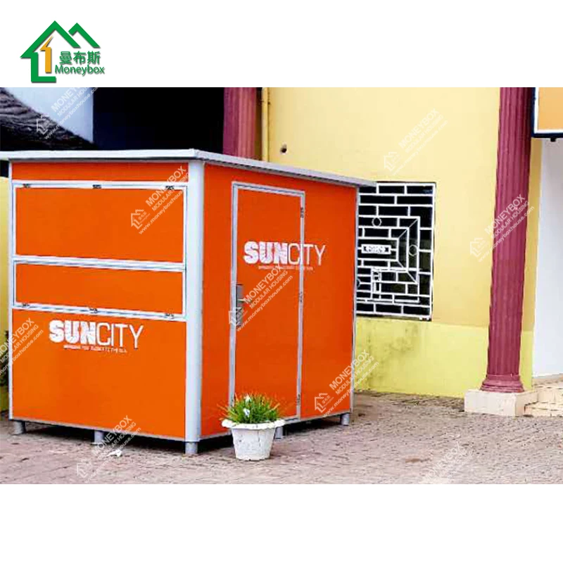 Customized Modular Prefab Eps Sandwich Panel Security Booth Outdoor Mobile Shopping Mall Entrance Sales Kiosk