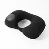 Black flocking inflatable u pillow - single pack