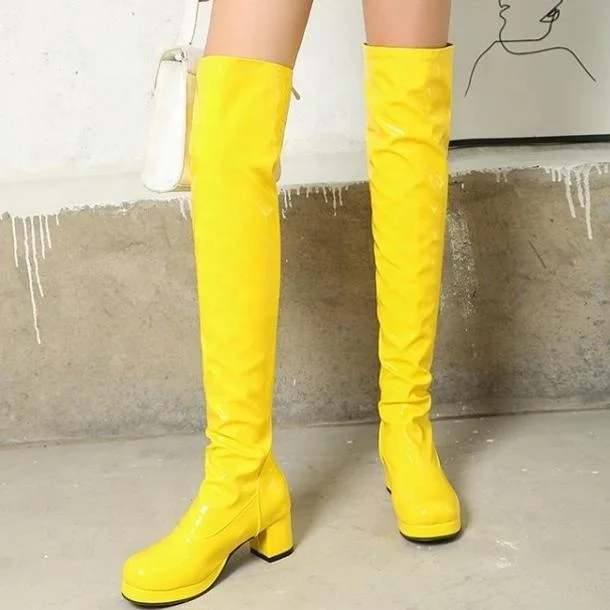 thigh high reflective boots