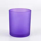 Purple Candle Holders Wholesale 6oz 8oz 15oz Purple Colored Empty Straight Side Glass Candle Holders Glass Candle Jar With Lid