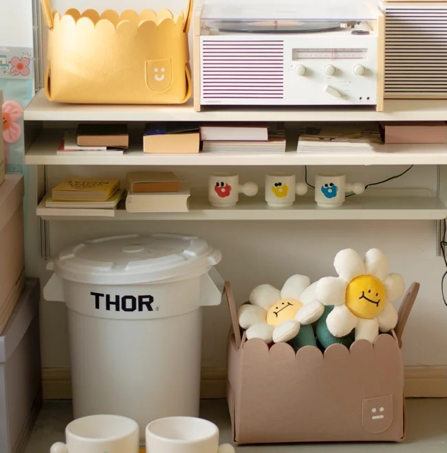 Новинка 2022, корзина для хранения из войлока, Настольная полка, корзина для хранения, симпатичная корзина для хранения для детской комнаты, спальни, гостиной