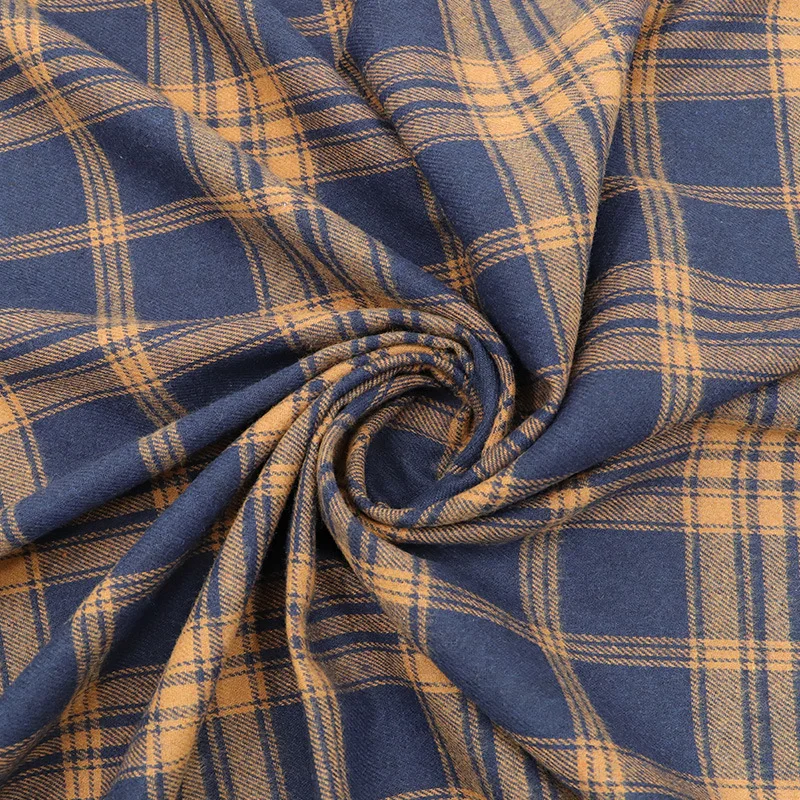 Полиэстер хлопковая ткань фланель оптовая продажа ретро матовая клетчатая осенне-зимняя рубашка костюмы модная с принтом на заказ