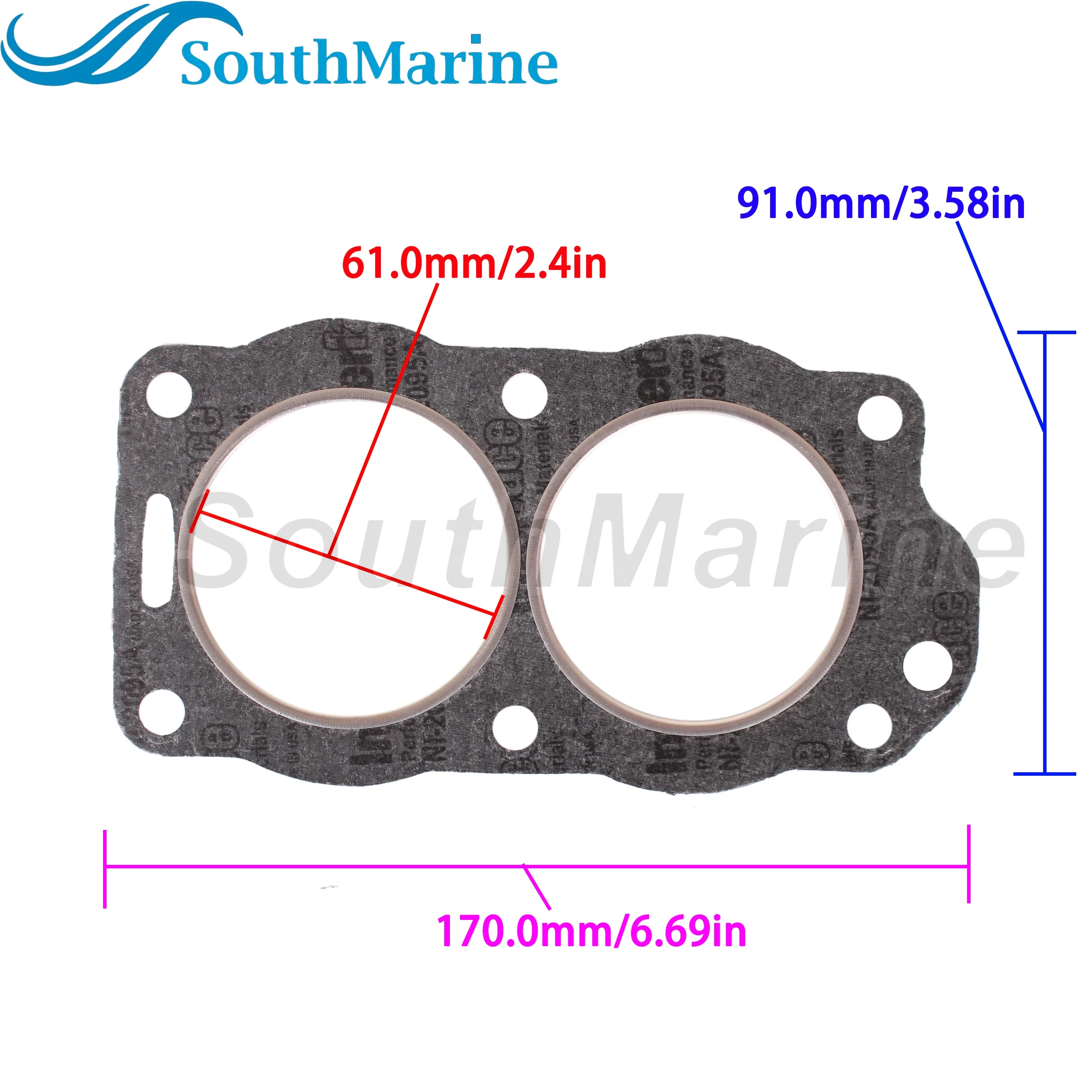 Head Gasket For Yamaha 9.9-15 Hp Outboards - Poseidon Marine - Foto 7