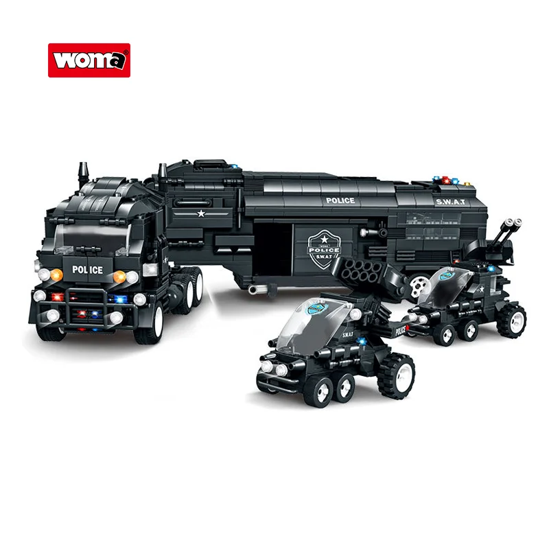 WOMA TOYS SWAT Corps Anti Riot Force Police Car Blocks