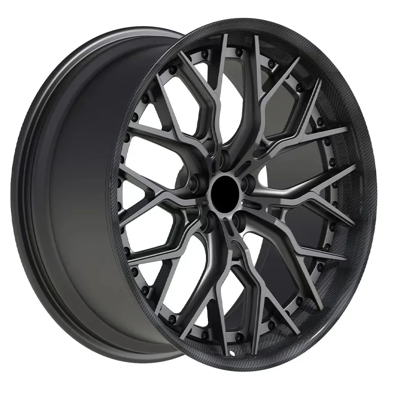 2 Piece Carbon Center Face Aluminum Alloy Forged Wheels 16 17 18 19 20 21 22 23 24 26 Inch 5x112 5x114.3 5x120 Multi Color Rim factory
